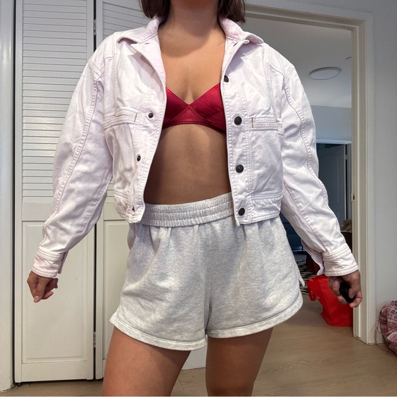 Free People Light Pink Jean Jacket - Picture 2 of 6